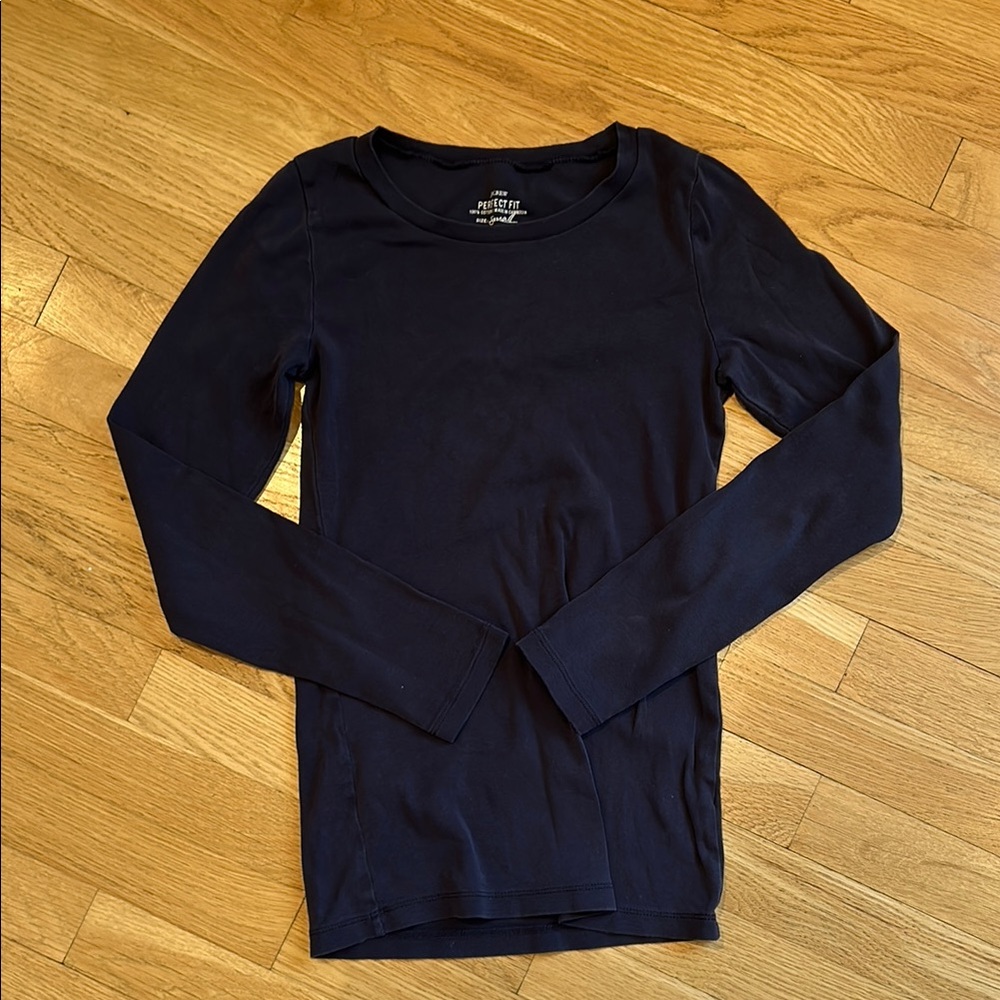 J. Crew Blue Long Sleeve Crew Neck Tee